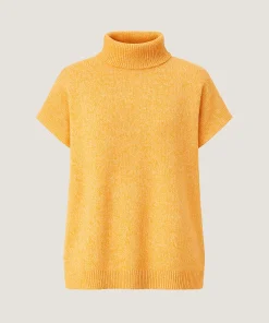 Hot Rodier Pull long col montant manches courtes chiné jaune
