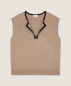Rodier Pull manches courtes marron moka