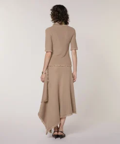 Rodier Pull manches courtes col roulé marron moka