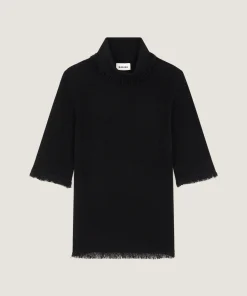 Outlet Rodier Pull manches courtes col roulé noir