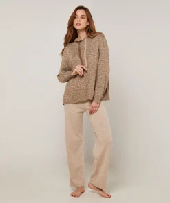 Discount Rodier Pull oversize à capuche chiné marron