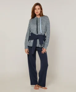Sale Rodier Pull oversize à capuche chiné bleu