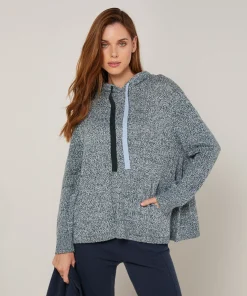 Sale Rodier Pull oversize à capuche chiné bleu