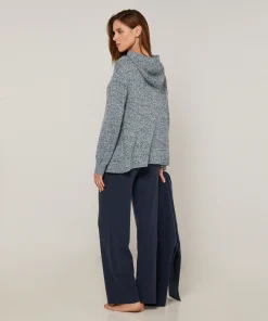 Sale Rodier Pull oversize à capuche chiné bleu