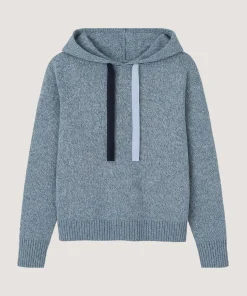 Sale Rodier Pull oversize à capuche chiné bleu