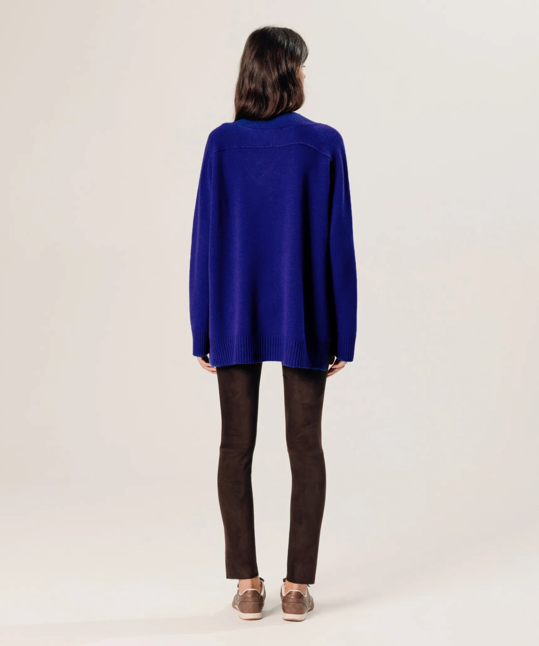 Discount Rodier Pull oversize col V en cachemire bleu outremer