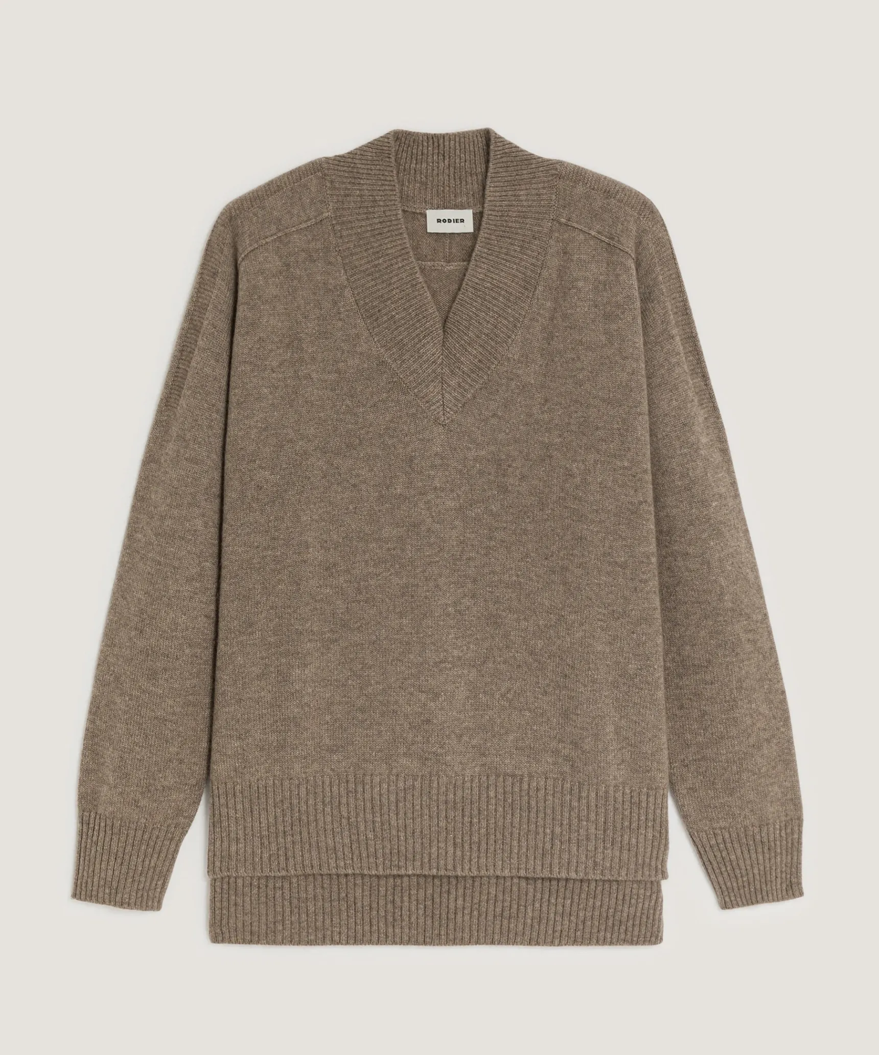 Hot Rodier Pull oversize col V en cachemire beige