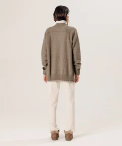 Hot Rodier Pull oversize col V en cachemire beige