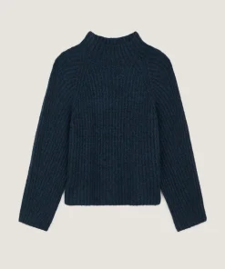 Rodier Pull oversize en grosse maille chiné bleu marine