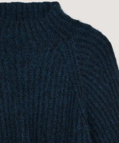 Rodier Pull oversize en grosse maille chiné bleu marine