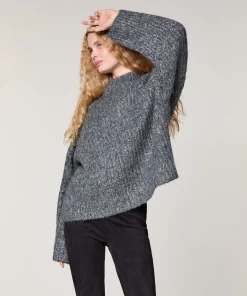 Hot Rodier Pull oversize en grosse maille chiné gris chiné