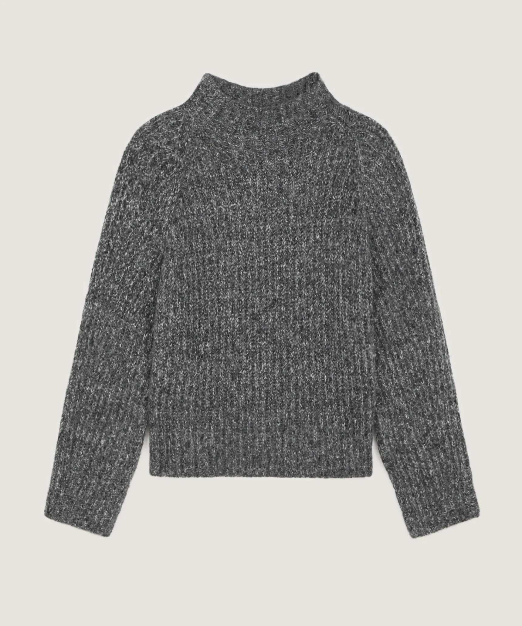 Hot Rodier Pull oversize en grosse maille chiné gris chiné