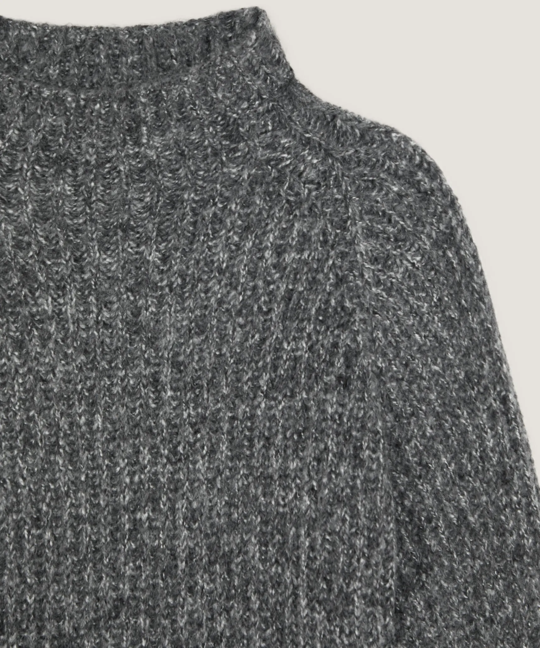 Hot Rodier Pull oversize en grosse maille chiné gris chiné