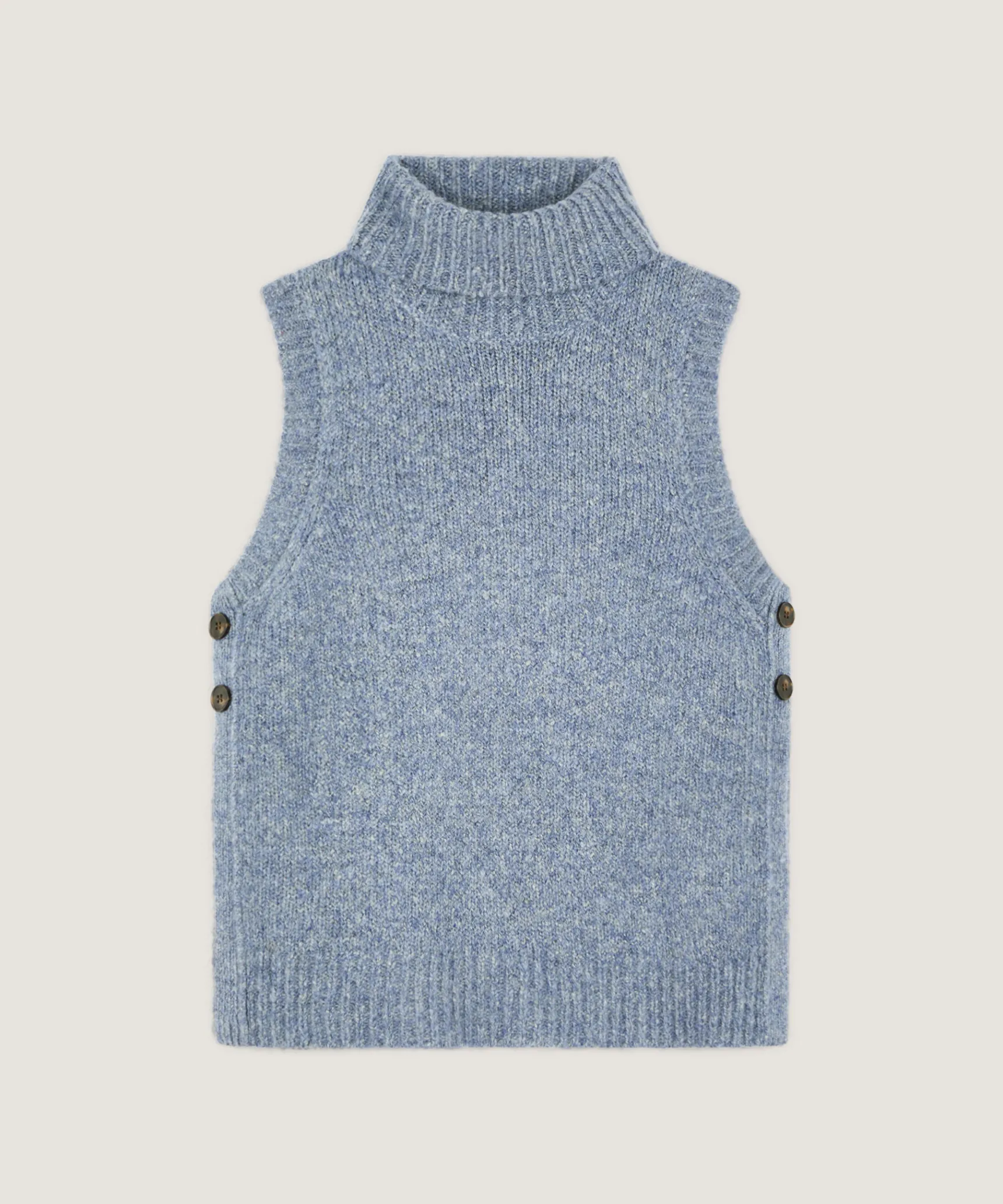 Clearance Rodier Pull sans manches en grosse maille bleu
