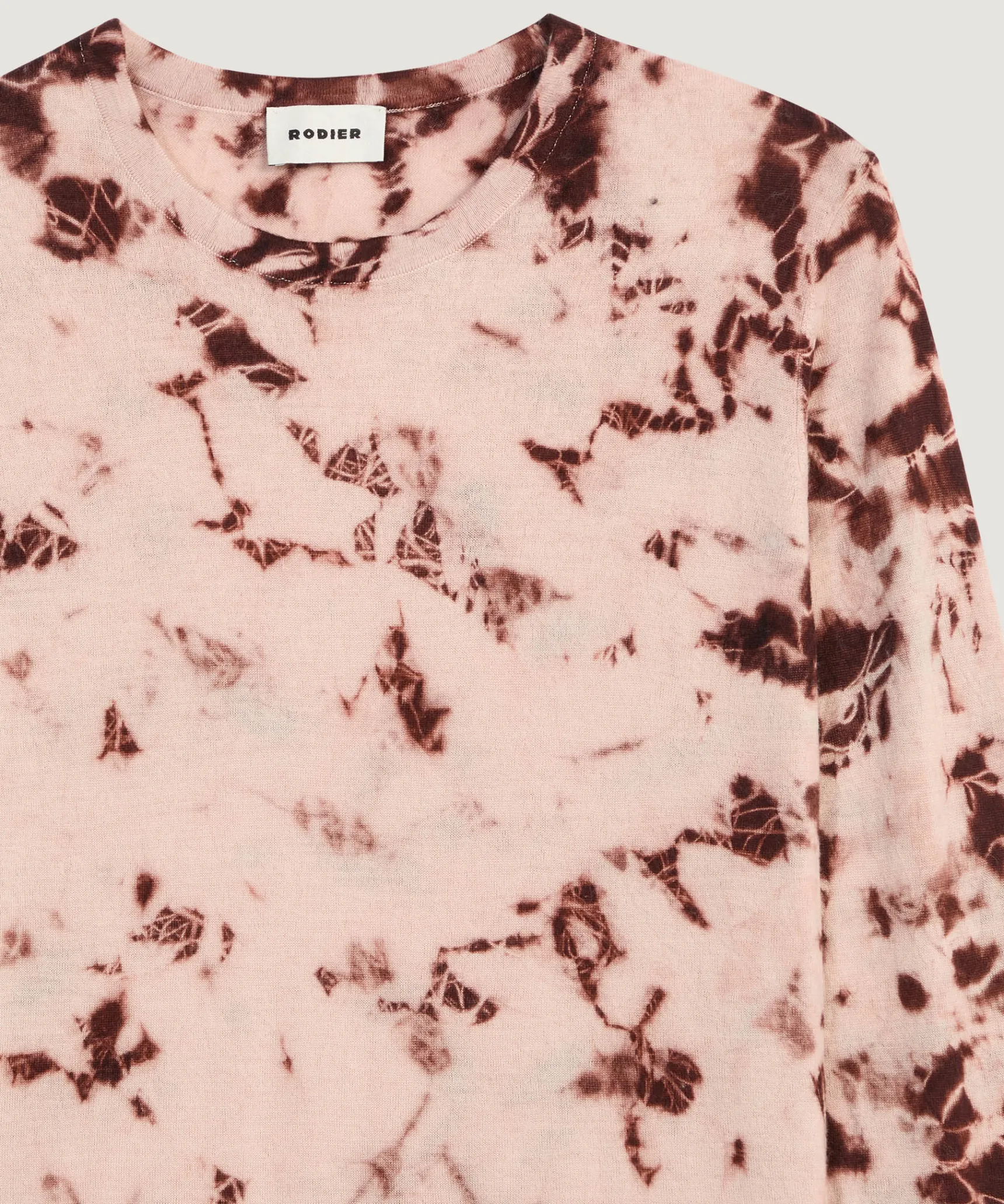 Discount Rodier Pull Tie & Dye en laine et cachemire beige