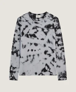 Sale Rodier Pull Tie & Dye en laine et cachemire gris