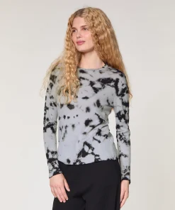 Sale Rodier Pull Tie & Dye en laine et cachemire gris
