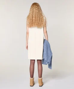 Discount Rodier Robe droite en laine blanc écru