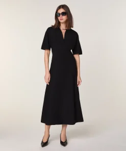 New Rodier Robe longue en laine noir
