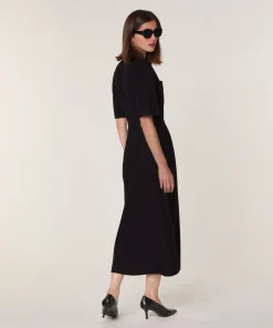 New Rodier Robe longue en laine noir