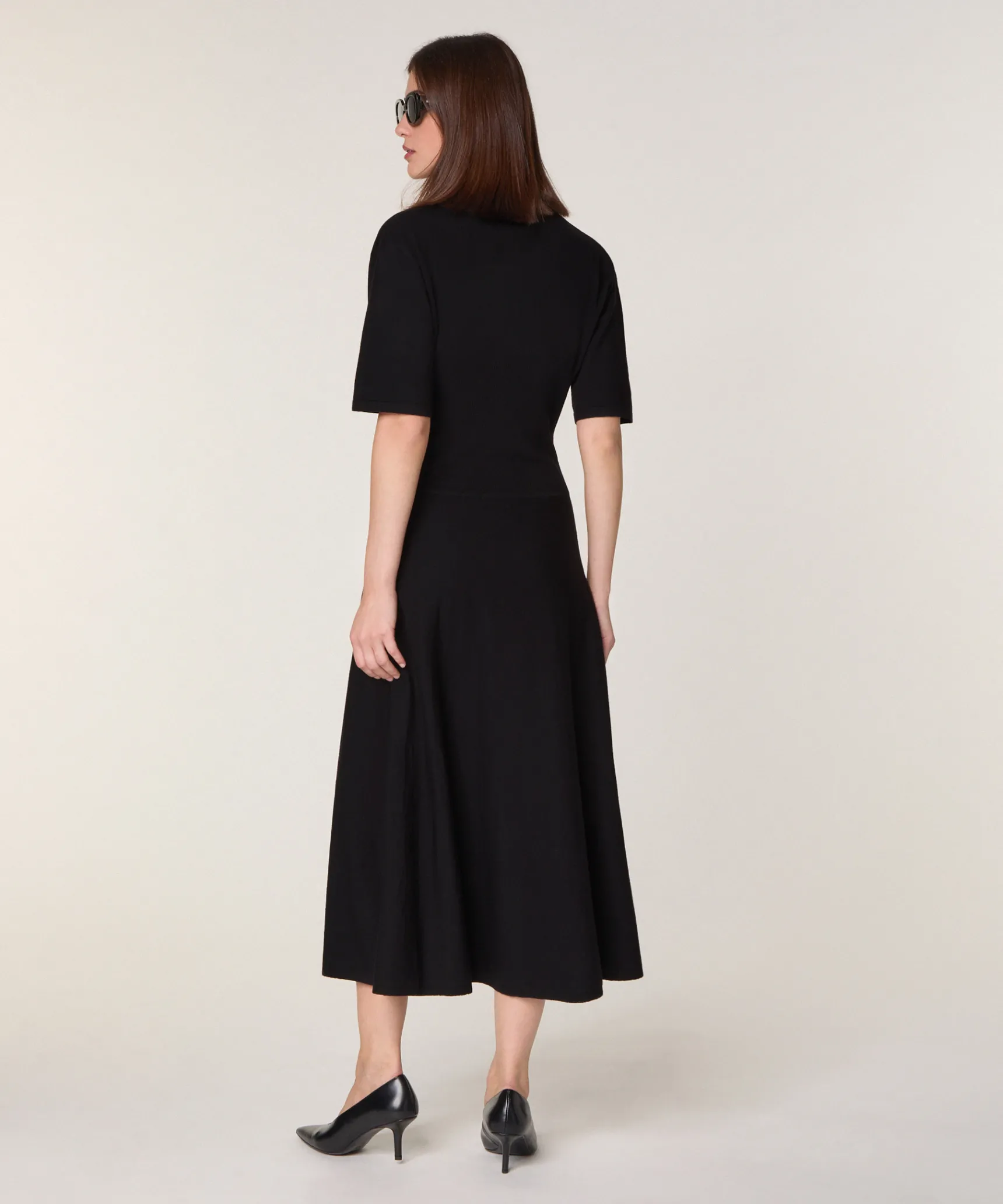 New Rodier Robe longue en laine noir