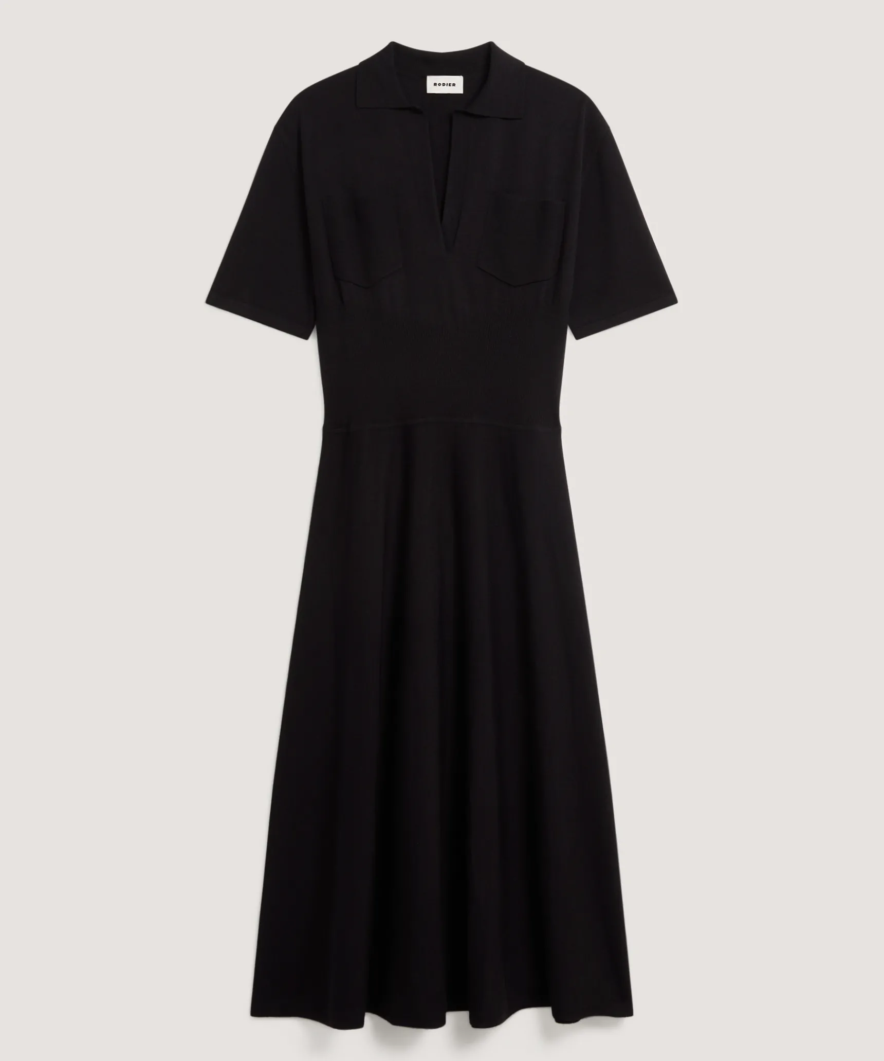 New Rodier Robe longue en laine noir