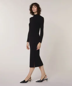 New Rodier Robe longue en maille noir