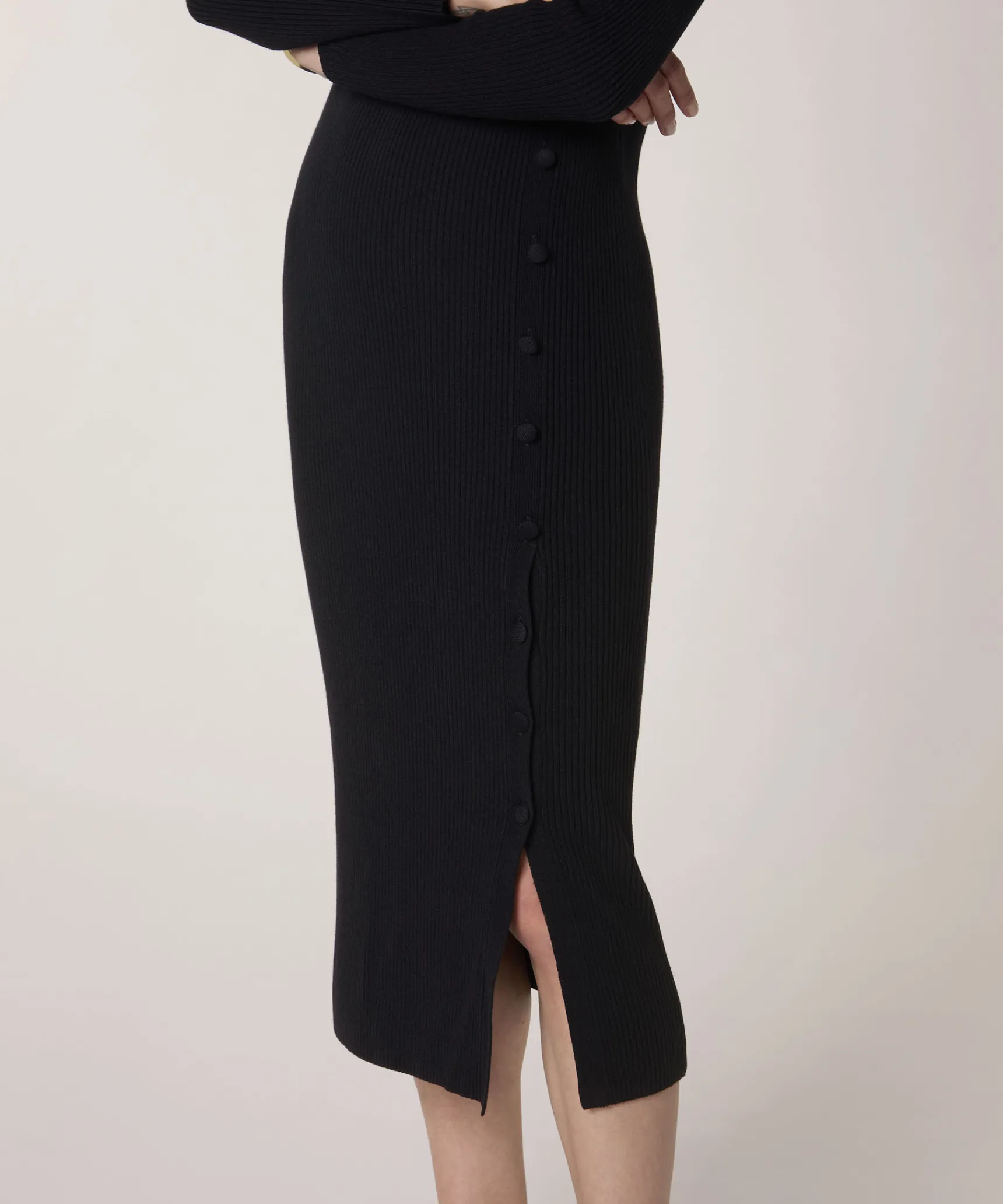 New Rodier Robe longue en maille noir