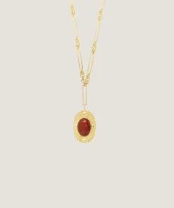 Hot Rodier Sautoir ovale cornaline DEAR CHARLOTTE X DEAR CHARLOTTE X jaune or