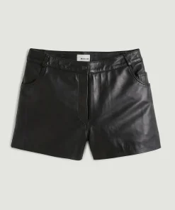 Clearance Rodier Short en cuir noir