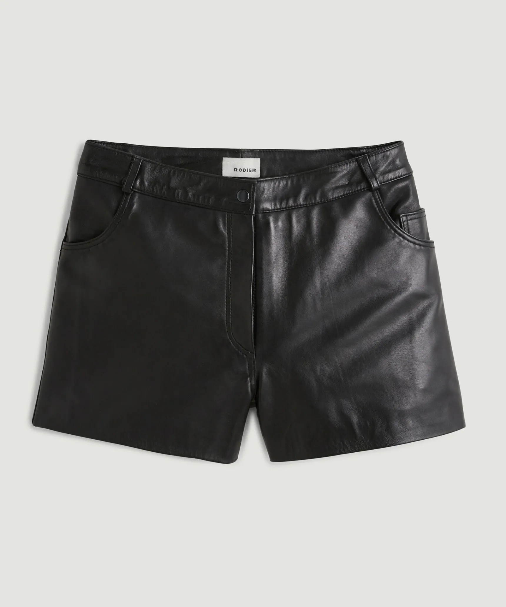 Clearance Rodier Short en cuir noir