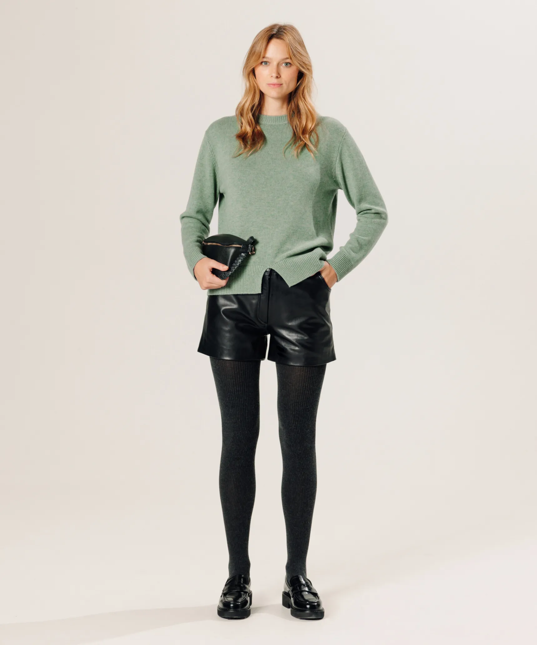 Clearance Rodier Short en cuir noir