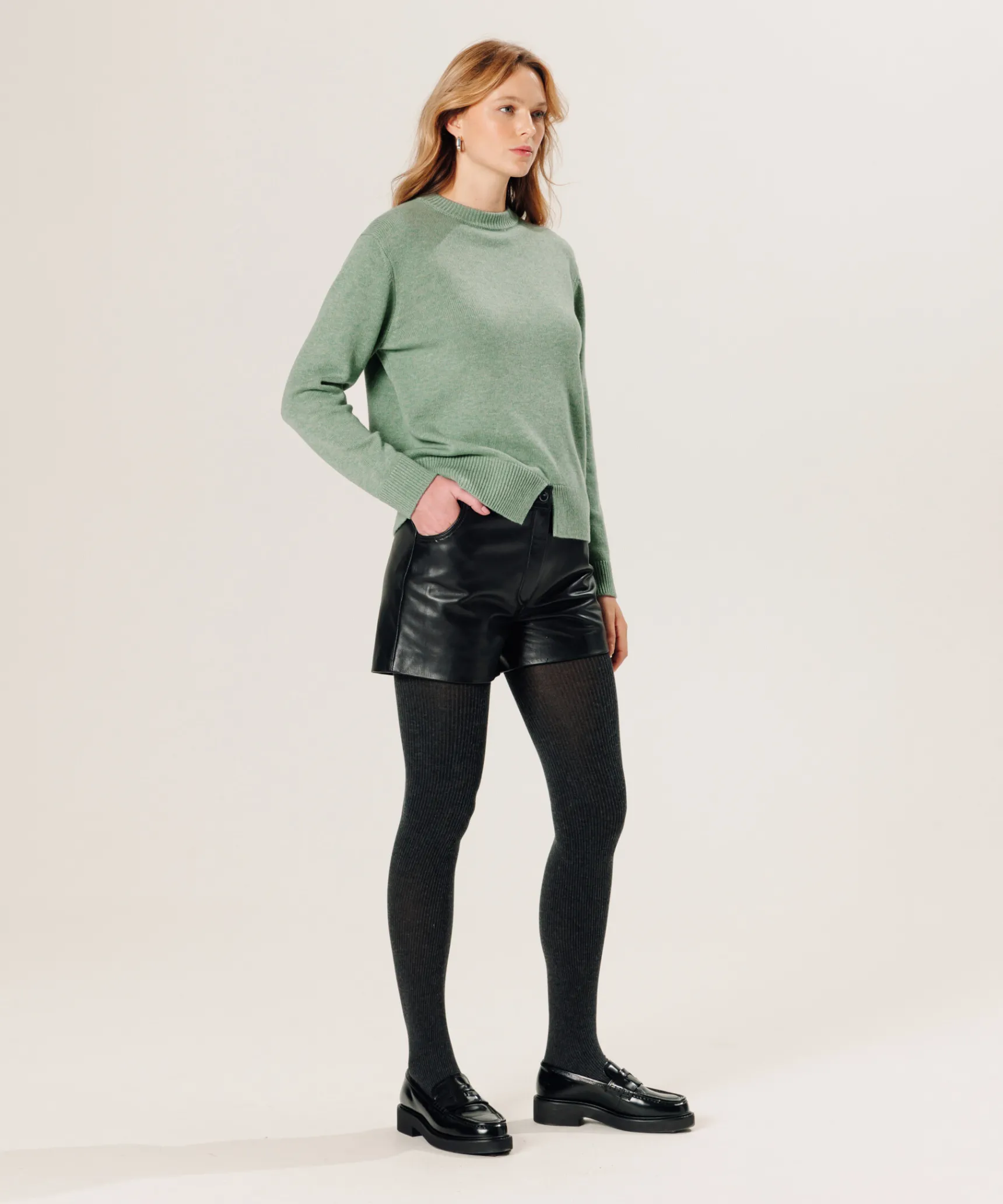 Clearance Rodier Short en cuir noir