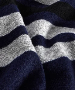 Online Rodier Étole à franges en cachemire bleu marine