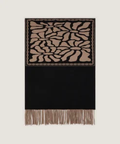 New Rodier Étole en maille jacquard marron moka