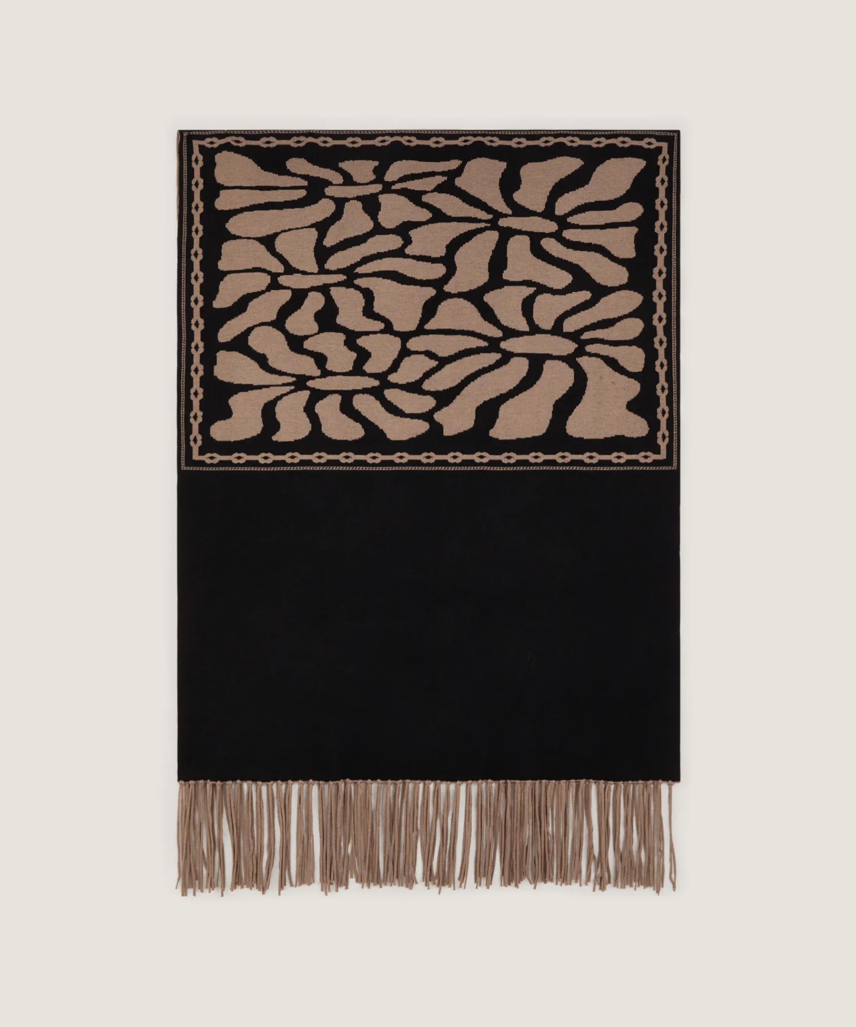 New Rodier Étole en maille jacquard marron moka