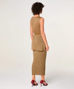 Rodier Top en maille lurex marron moka