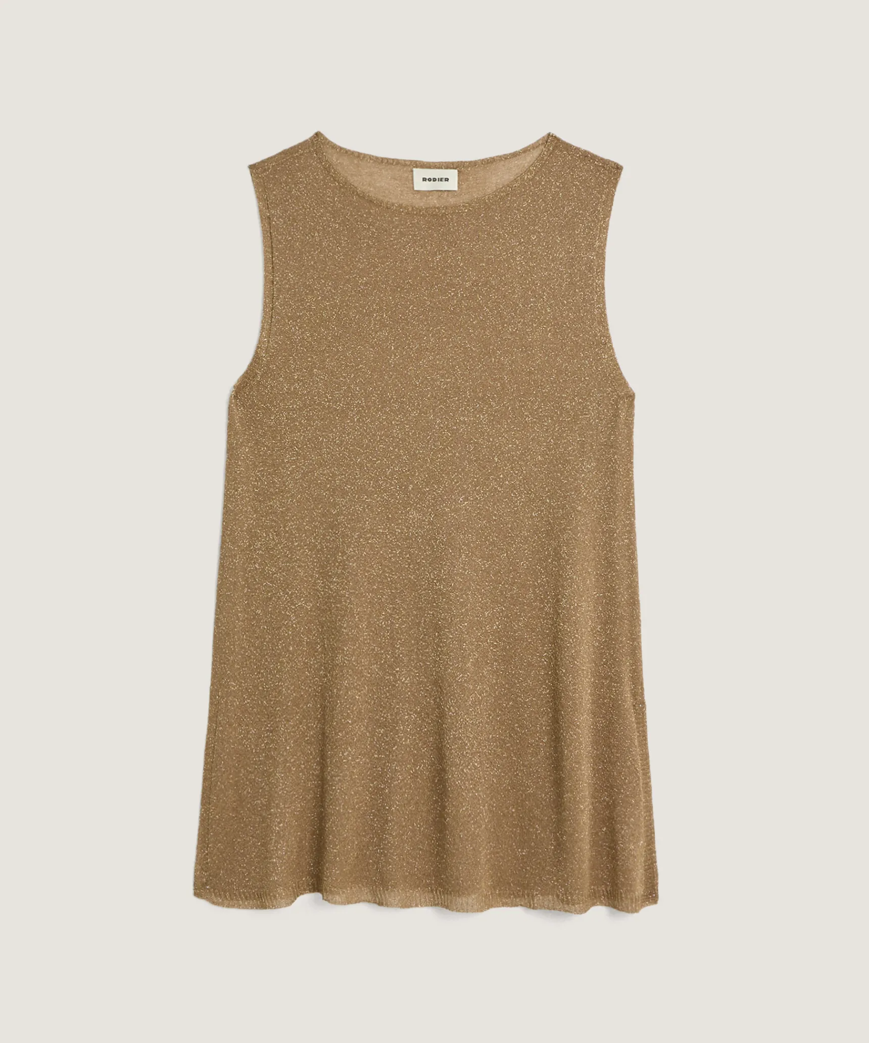 Rodier Top en maille lurex marron moka