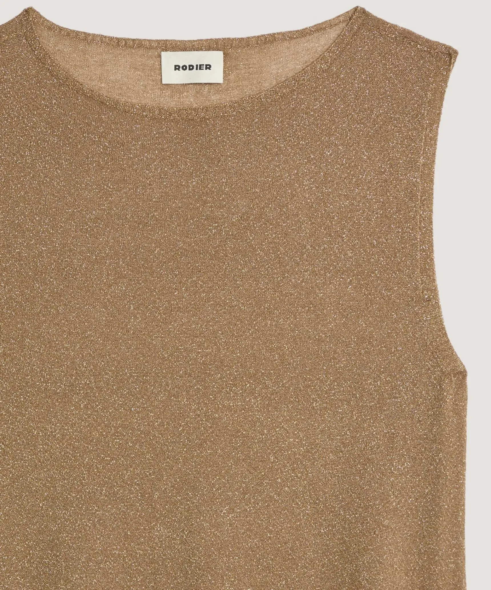 Rodier Top en maille lurex marron moka