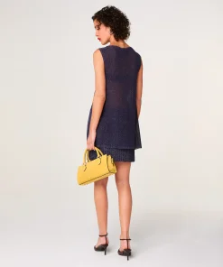 New Rodier Top en maille lurex bleu marine
