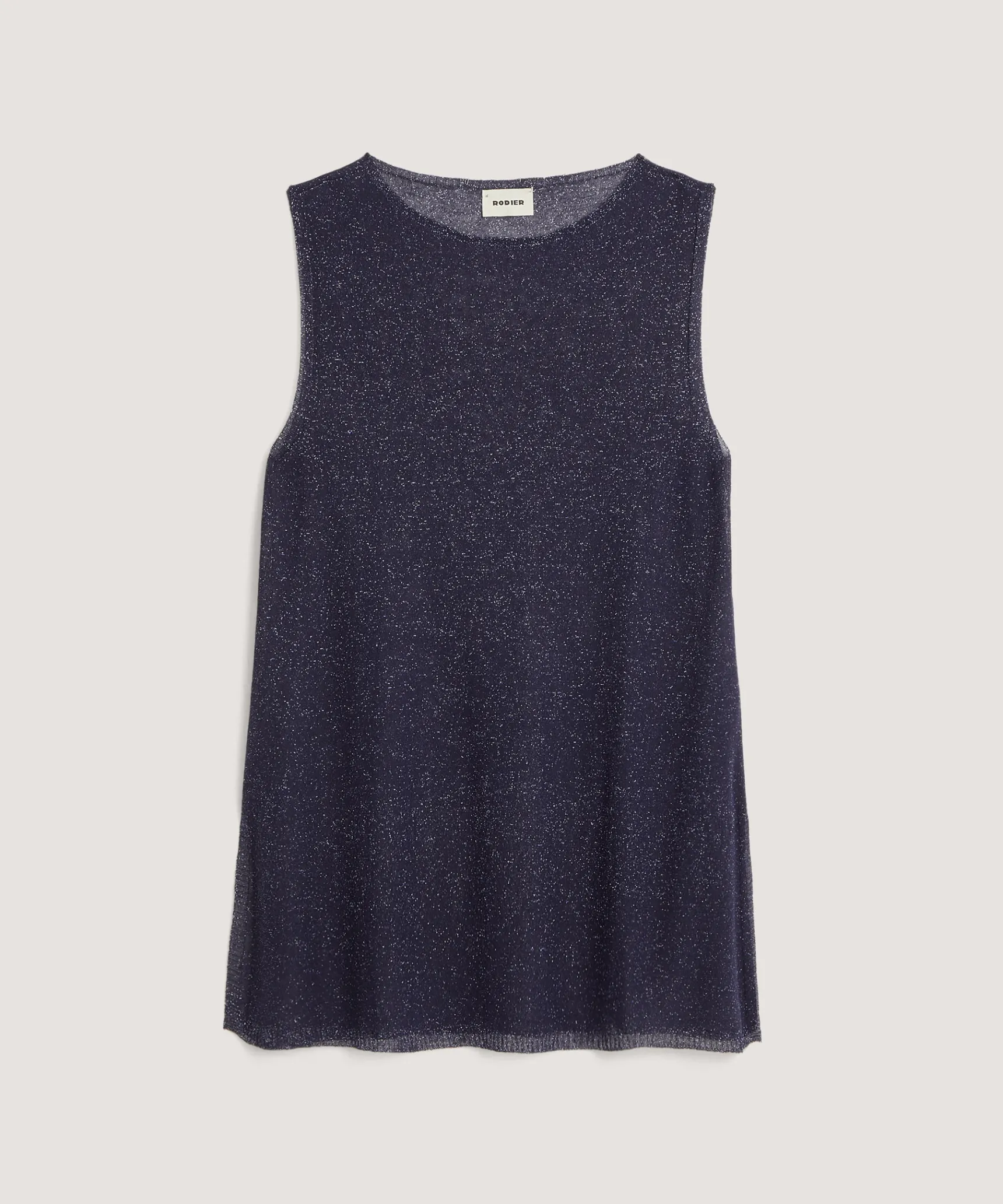 New Rodier Top en maille lurex bleu marine