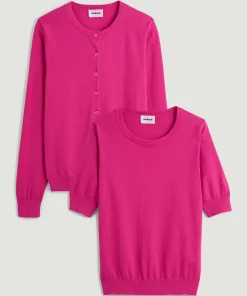 Best Rodier Twin-set coton rose magenta