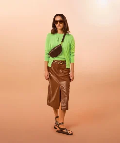 New Rodier Twin-set coton vert tilleul