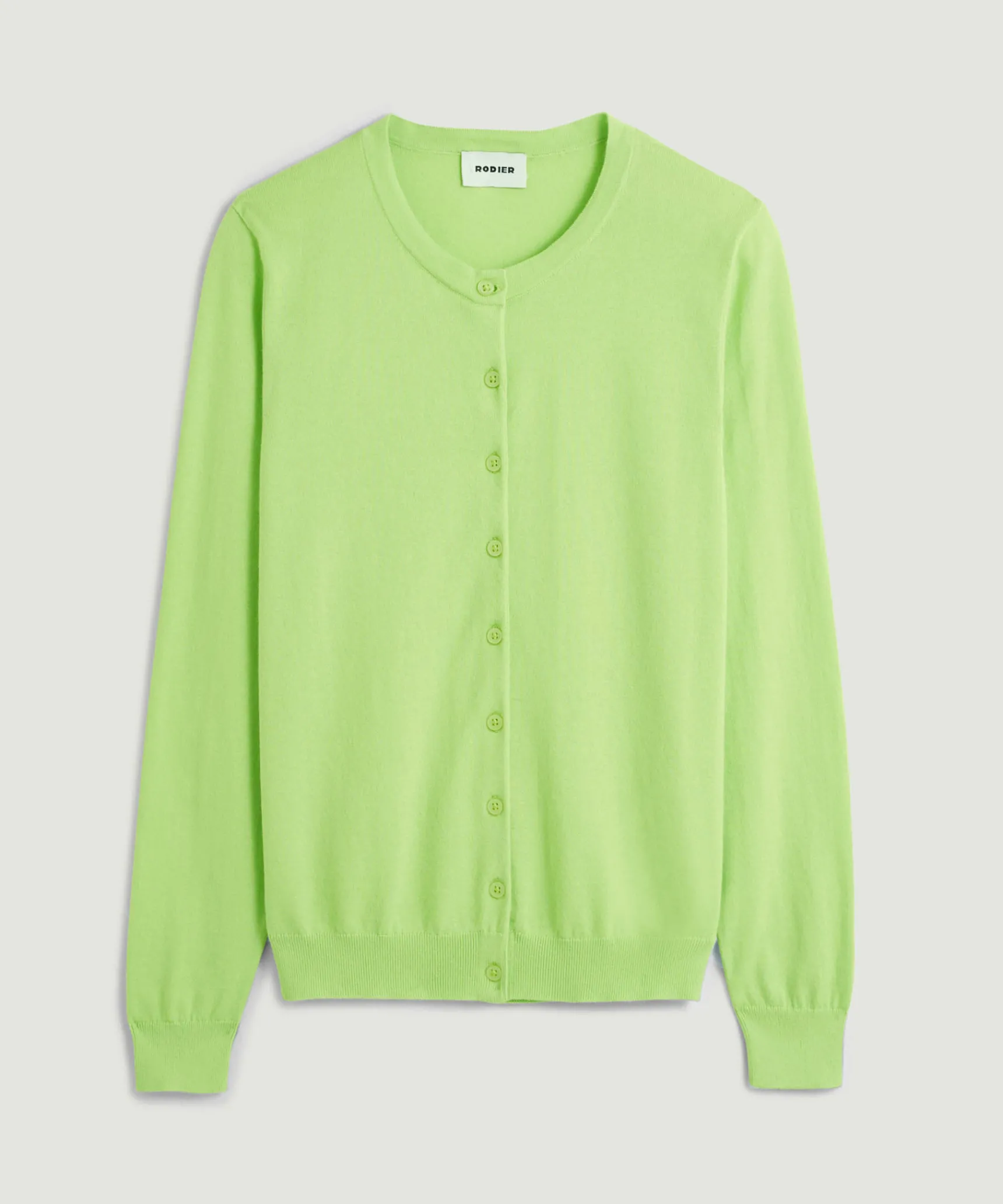 New Rodier Twin-set coton vert tilleul