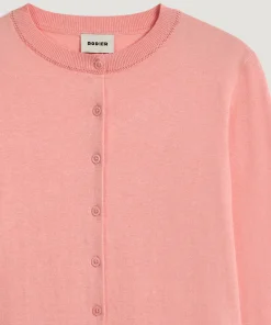 New Rodier Twin-set en coton rose saumon