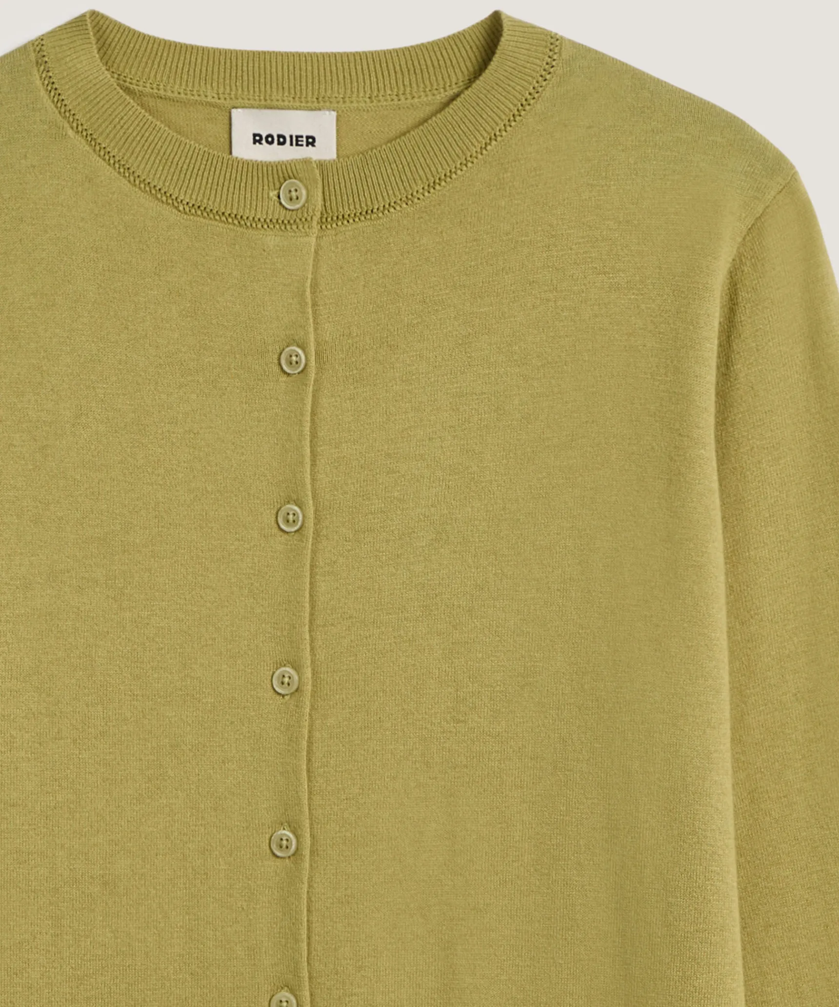 Hot Rodier Twin-set en coton vert pistache