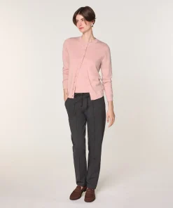 Rodier Twin-set en laine mérinos rose perle