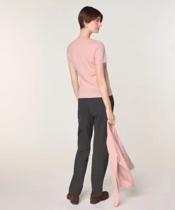 Rodier Twin-set en laine mérinos rose perle