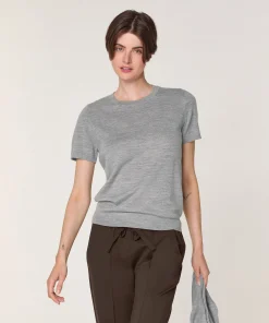 Clearance Rodier Twin-set en laine mérinos gris chiné