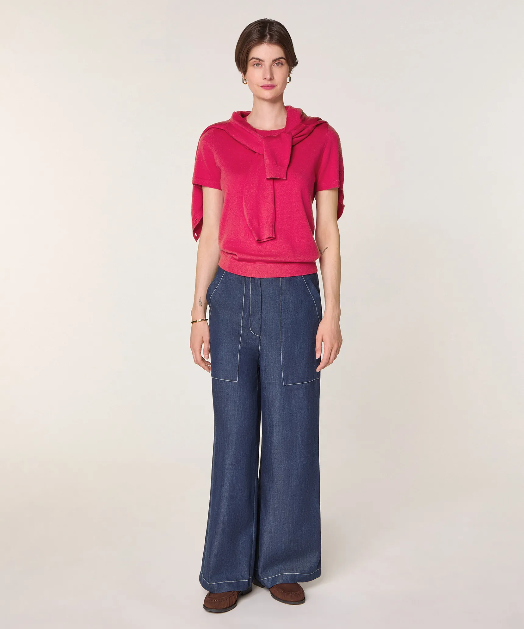 Discount Rodier Twin-set en laine mérinos rose fuchsia